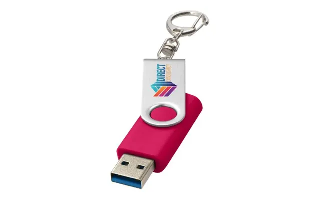 Promotional Rotate Usb 3.0 With Keychain Magenta Branded With Your Logo