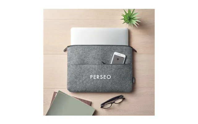 Promotional Rpet Felt Zipped Laptop Bag Grey Branded With Your Logo