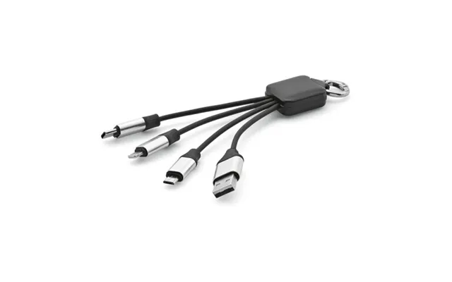 Promotional Sagan 4-in1 Cable Rtpr. Backlit Logo And Hanging Loop Black Custom Branded Merch With Logo For Bulk Corporat