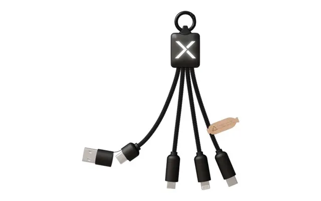 Promotional Scx.design C13 15w 5-in-1 Charging Cable Solid Black Branded With Your Logo