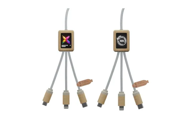 Promotional Scx.design C49 5-in-1 Charging Cableeco Light Brown Branded With Your Logo