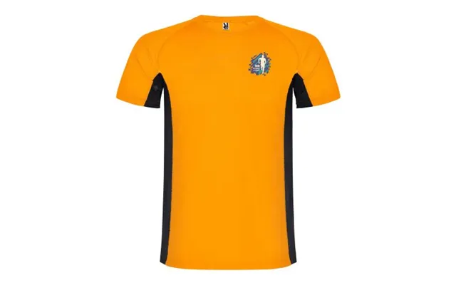 Promotional Shanghai Short Sleeve Men's Sports T-shirt Fluor Orange-solid Black Branded With Your Logo