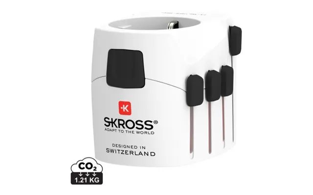 Promotional Skross Pro 3-pole World Travel Adapter White Custom Branded Merch With Logo For Bulk Corporate Gifts