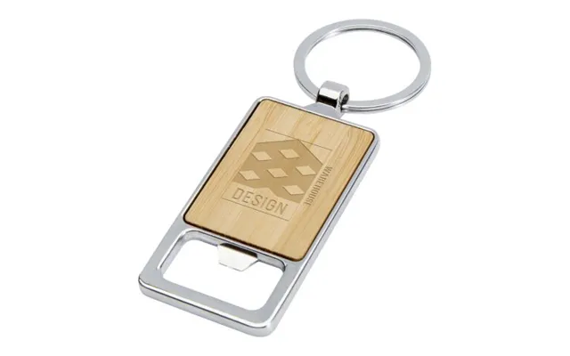 Promotional Snapper Bamboo Keychain With Bottle Opener Natural Branded With Your Logo
