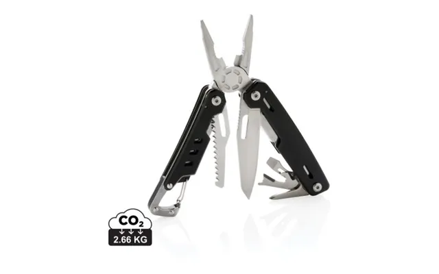 Promotional Solid Multitool With Carabiner Black Custom Branded Merch With Logo For Bulk Corporate Gifts