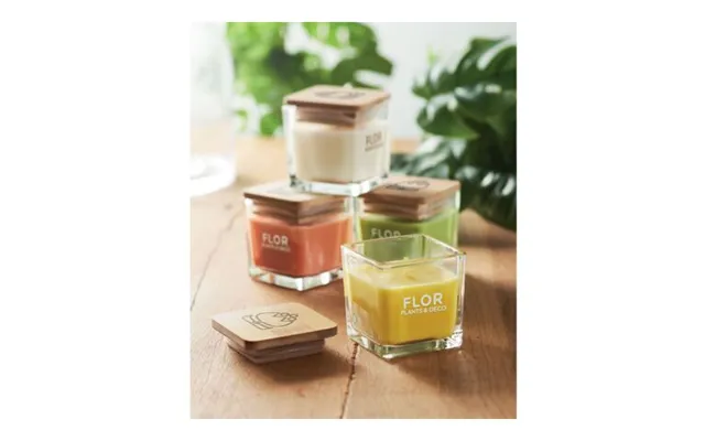 Promotional Squared Fragranced Candle 50gr Yellow Custom Branded Merch With Logo For Bulk Corporate Gifts product image