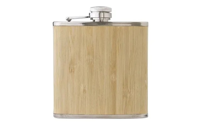 Promotional Stainless Steel And Bamboo Hip Flask Hayden Brown Custom Branded Merch With Logo For Bulk Corporate Gifts