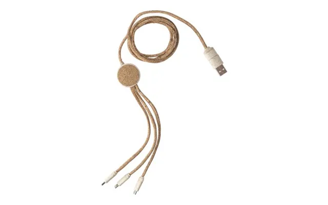 Promotional Stainless Steel Charging Cable Gemma Brown Branded With Your Logo