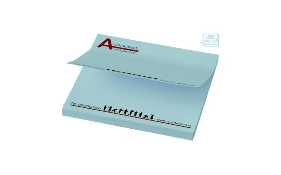 Promotional Sticky-mate Square Sticky Notes 75x75mm Light Blue Branded With Your Logo