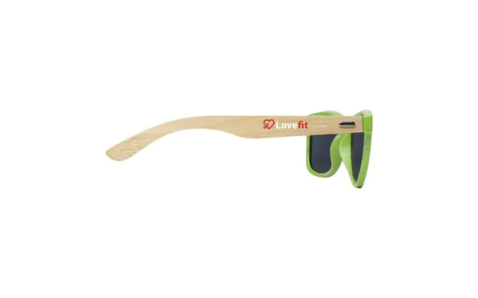 Promotional Sun Ray Bamboo Sunglasses Lime Green Branded With Your Logo