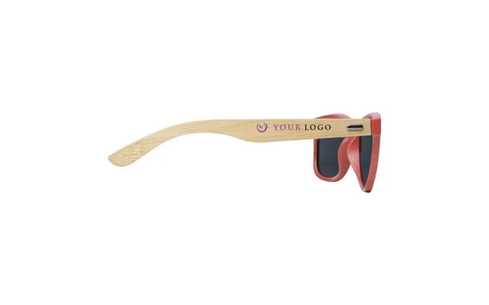 Promotional Sun Ray Bamboo Sunglasses Red Branded With Your Logo