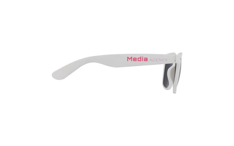Promotional Sun Ray Recycled Plastic Sunglasses White Branded With Your Logo