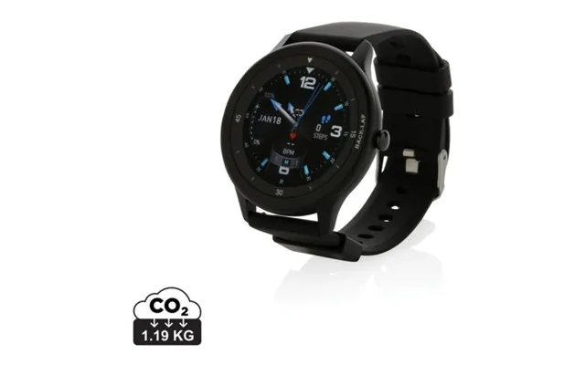 Promotional Swiss Peak Rcs Recycled Tpu Watch Black Custom Branded Merch With Logo For Bulk Corporate Gifts