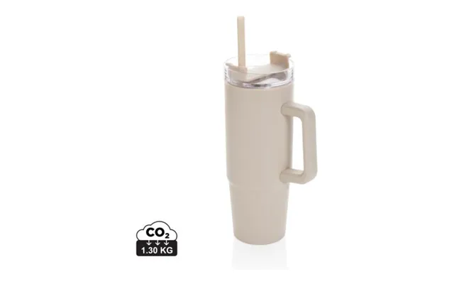 Promotional Tana Rcs Recyled Plastic Tumbler With Handle 900ml Off White Custom Branded Merch With Logo For Bulk Corpora
