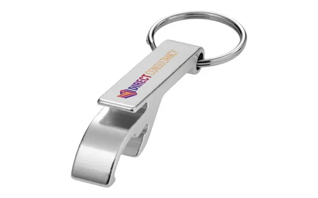 Promotional Tao Recycled Aluminium Keychain With Bottle Opener Silver Branded With Your Logo