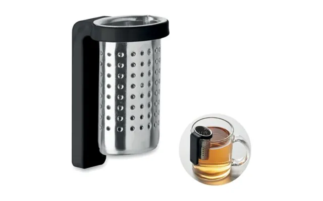 Promotional Tea Infuser With Hook Black Custom Branded Merch With Logo For Bulk Corporate Gifts