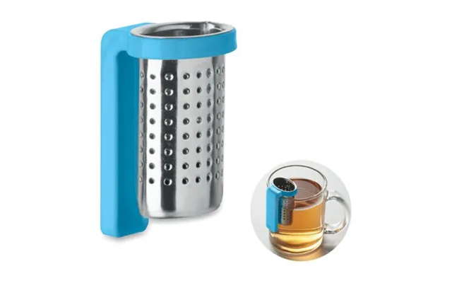 Promotional Tea Infuser With Hook Turquoise Custom Branded Merch With Logo For Bulk Corporate Gifts