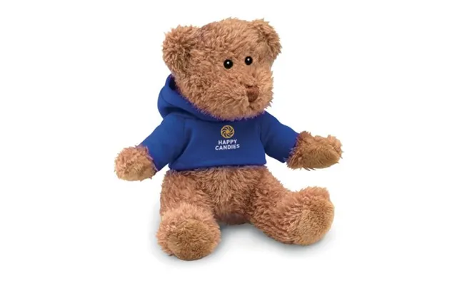 Promotional Teddy Bear With Hoodie Blue Branded With Your Logo