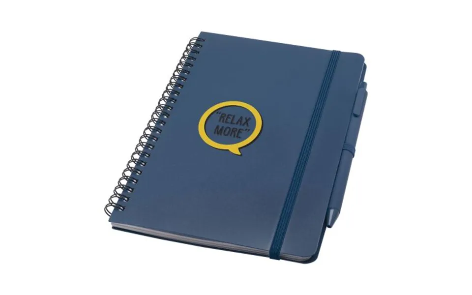 Promotional Thalaasa A5 Ocean-bound Hard Cover Notebook With Ballpoint Pen Black Ink Ocean Blue Branded With Your Logo