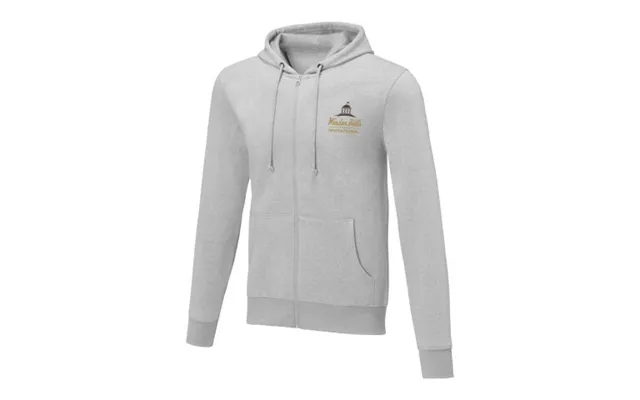 Promotional Theron Men’s Full Zip Hoodie Heather Grey Branded With Your Logo product image