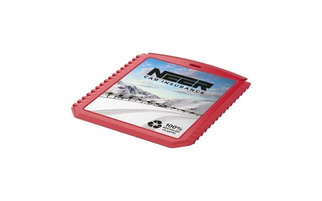 Promotional Thrym Rectangular Recycled Plastic Ice Scraper Red Branded With Your Logo