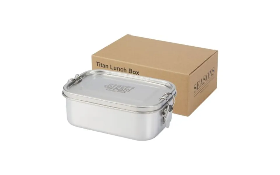 Promotional Titan Recycled Stainless Steel Lunch Box Silver Branded With Your Logo