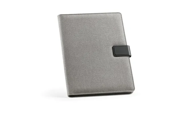 Promotional Tolstoy A4 Folder Rpet. 64 Fsc Sheet Notepad And Rpu Closure Dark Grey Branded With Your Logo