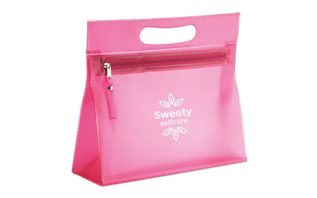 Promotional Transparent Cosmetic Pouch Fuchsia Branded With Your Logo