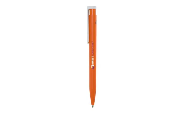 Promotional Unix Recycled Black Ink Plastic Ballpoint Pen Orange Branded With Your Logo