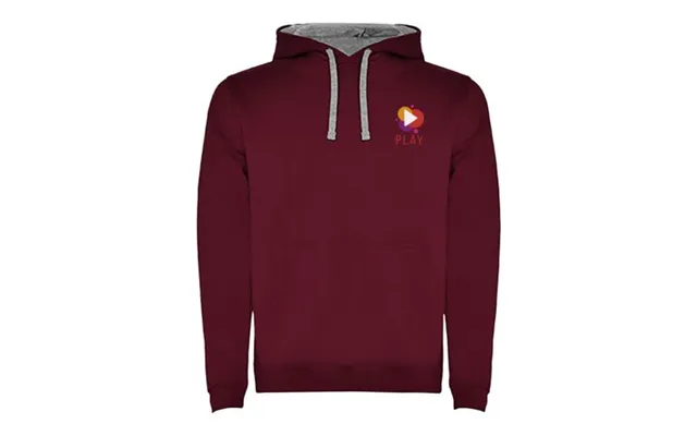 Promotional Urban Men's Hoodie Maroon-marl Grey Branded With Your Logo