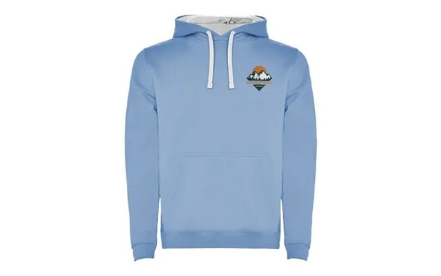 Promotional Urban Men's Hoodie Sky Blue-white Branded With Your Logo