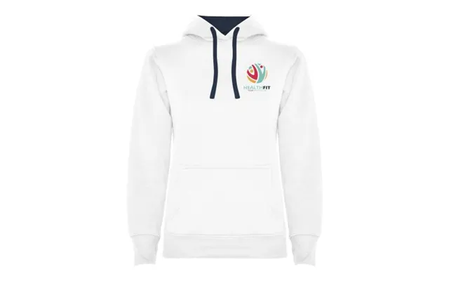 Promotional Urban Women's Hoodie White-navy Blue Branded With Your Logo product image