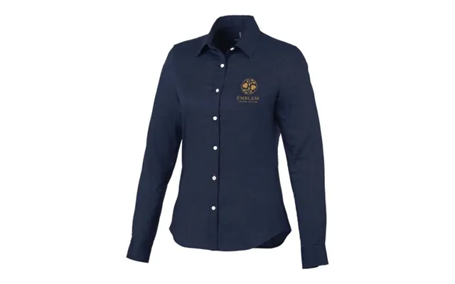 Promotional Vaillant Long Sleeve Women's Oxford Shirt Navy Branded With Your Logo