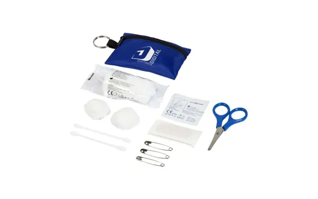 Promotional Valdemar 16-piece First Aid Keyring Pouch Royal Blue Branded With Your Logo