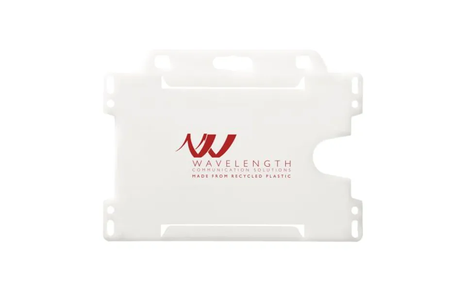Promotional Vega Recycled Plastic Card Holder Frosted Clear Branded With Your Logo