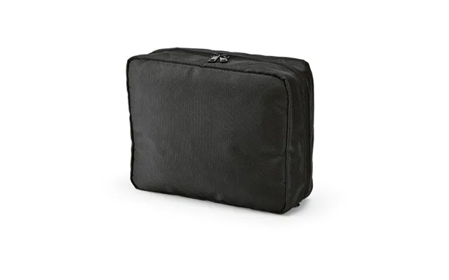 Promotional Venice Toiletry Bag 4.5l Rpet And Pu Coating. Hanging Hook Solid Black Branded With Your Logo