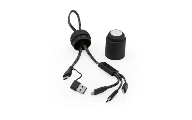 Promotional Versacord 5-in-1 Cable Rpet. Rabs Tube To Pack Cables Black Branded With Your Logo