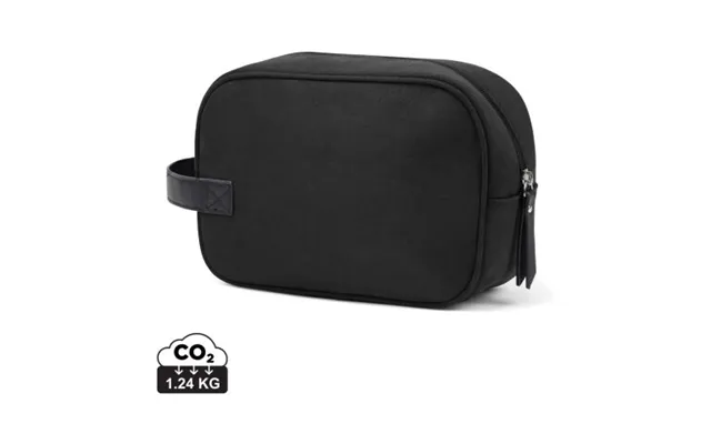 Promotional Vinga Marlow Rcs Recycled Polyester Toiletry Bag Black Branded With Your Logo