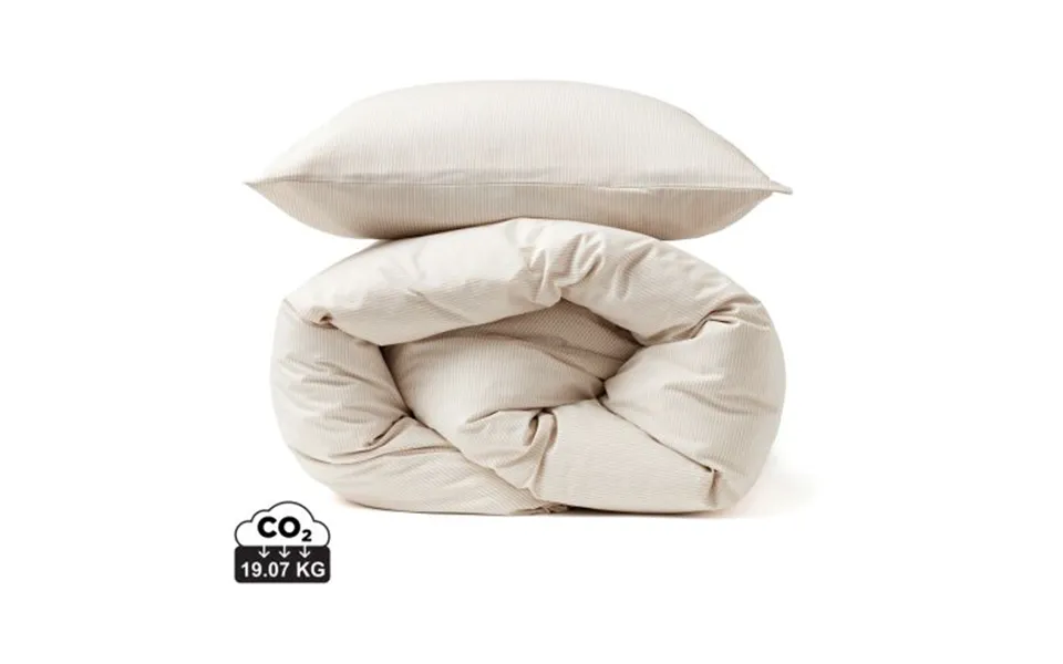 Promotional Vinga Montgomery Premium Cotton Bed Linen - 4 Pcs Set Beige-white Branded With Your Logo