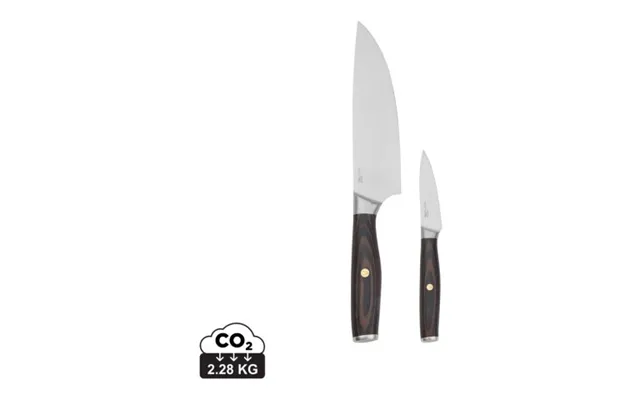 Promotional Vinga Tara Rcs Recycled Steel Chef's Set Steel-black Custom Branded Merch With Logo For Bulk Corporate Gifts