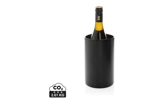 Promotional Vino Rcs Certified Recycled Stainless Steel Wine Bucket Black Branded With Your Logo