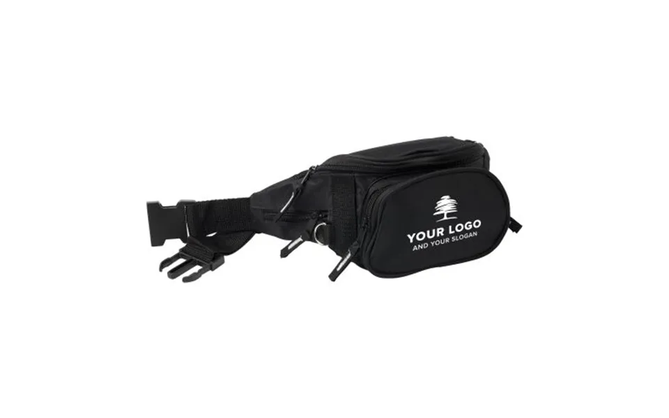 Promotional Waist Bag Amari - Polyester 600d Black Branded With Your Logo