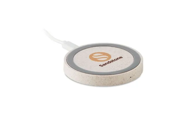 Promotional Wheat Straw Abs Charger 5w Beige Custom Branded Merch With Logo For Bulk Corporate Gifts