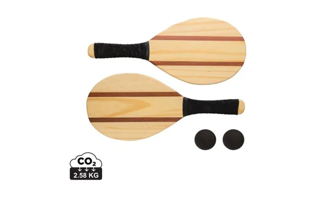 Promotional Wooden Frescobol Tennis Set Brown Custom Branded Merch With Logo For Bulk Corporate Gifts
