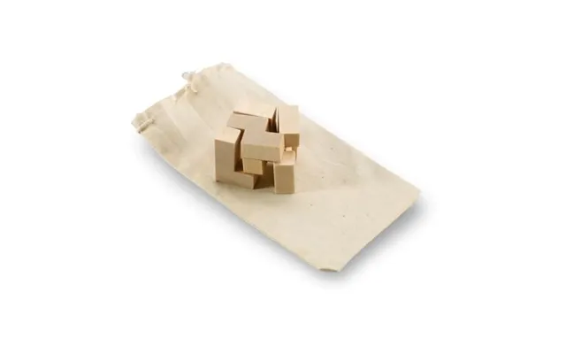 Promotional Wooden Puzzle In Cotton Pouch Wood Branded With Your Logo