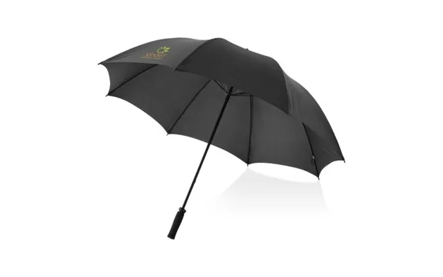 Promotional Yfke 30 Golf Umbrella With Eva Handle Solid Black Branded With Your Logo