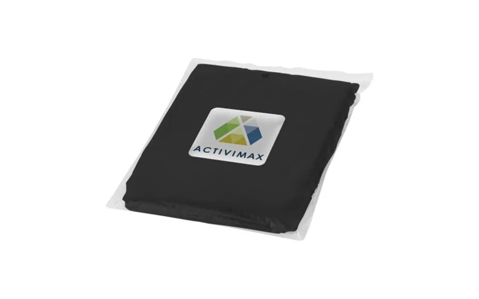 Promotional Ziva Disposable Rain Poncho Solid Black Branded With Your Logo