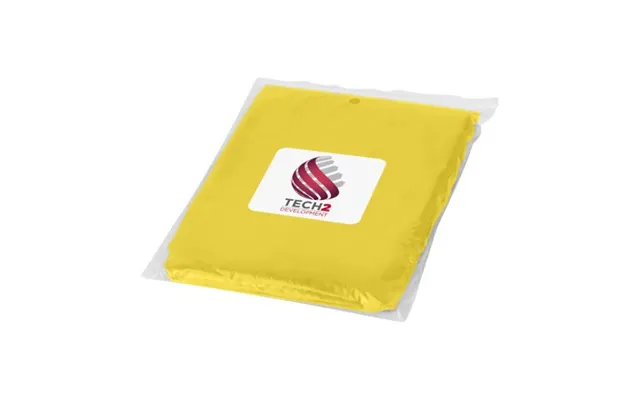 Promotional Ziva Disposable Rain Poncho Yellow Branded With Your Logo product image