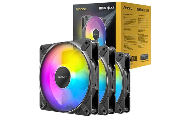 Antec Tranquil 120mm Argb Pwm Case Fan -black - 3 Pack