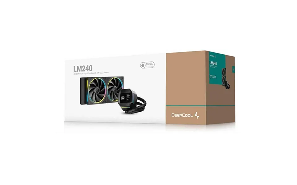 Deepcool Lm240 240mm Argb Aio Liquid Cooler - 2.4 Inch Ips Display, Black Lm240